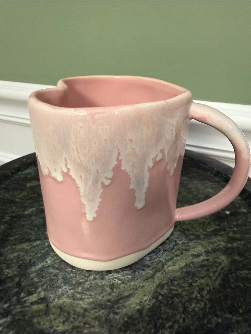 Anthropologie Heart Shaped Mug- Pink